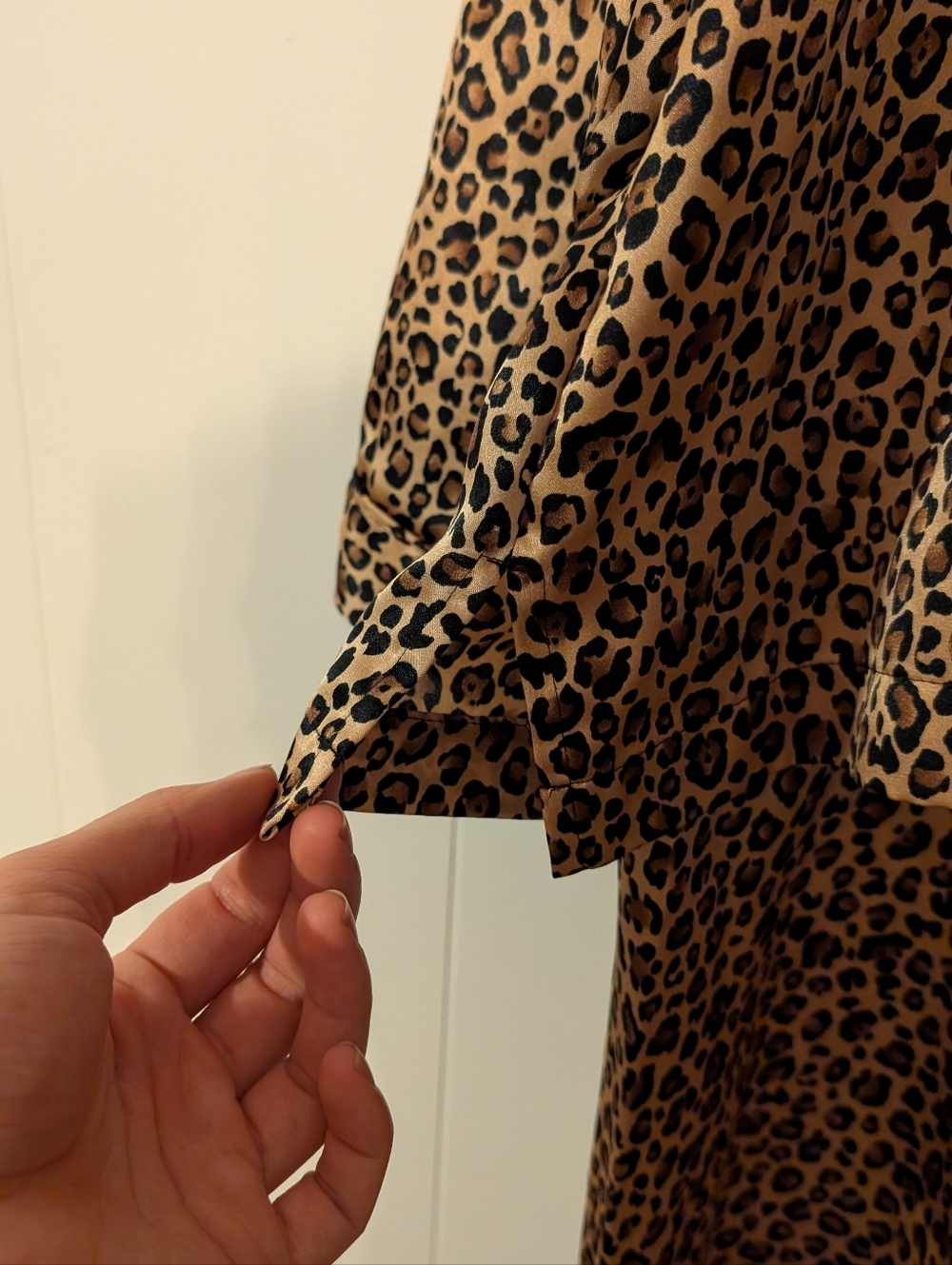 Satin Leopard Print Pajama Set - Picture 3 of 4